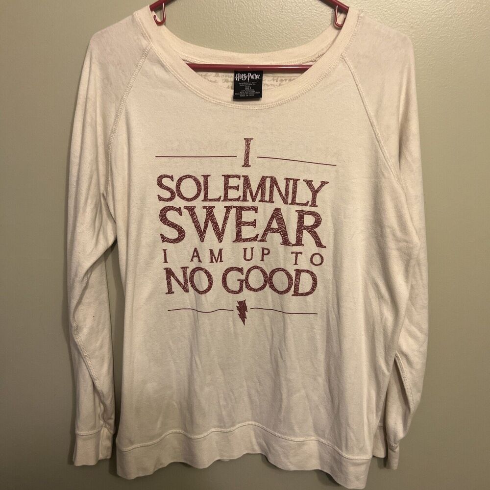 Harry Potter Long Sleeve Shirt I Solemnly Swear Marauders Map Size XL 2sided